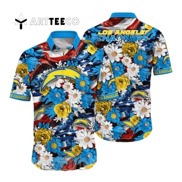 Los Angeles Chargers Summer Independence Day Hawaiian Shirt 1