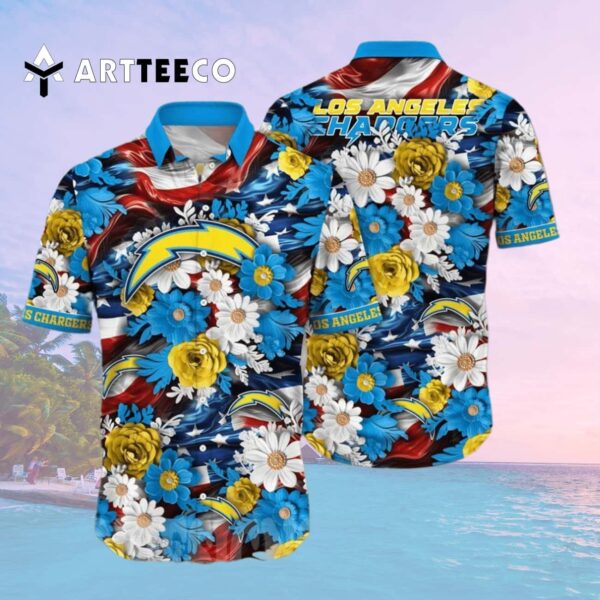 Los Angeles Chargers Summer Independence Day Hawaiian Shirt 2