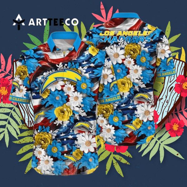 Los Angeles Chargers Summer Independence Day Hawaiian Shirt 3