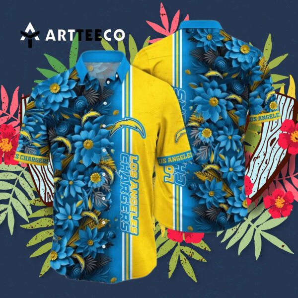Los Angeles Chargers Summertime Aloha Hawaiian Shirt 3