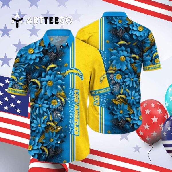 Los Angeles Chargers Summertime Aloha Hawaiian Shirt 4
