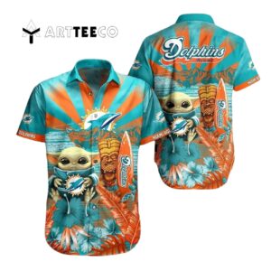 Miami Dolphins Baby Yoda Hawaiian Shirt 1