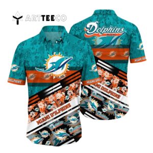 Miami Dolphins Camo Style Hot V1 Hawaiian Shirt 1