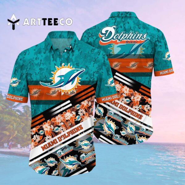 Miami Dolphins Camo Style Hot V1 Hawaiian Shirt 2