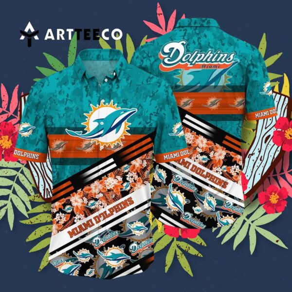 Miami Dolphins Camo Style Hot V1 Hawaiian Shirt 3