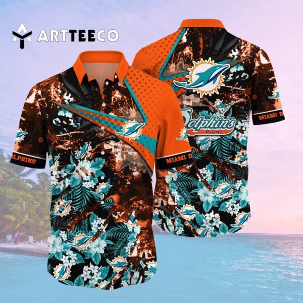 Miami Dolphins Cool Floral Hawaiian Shirt 2