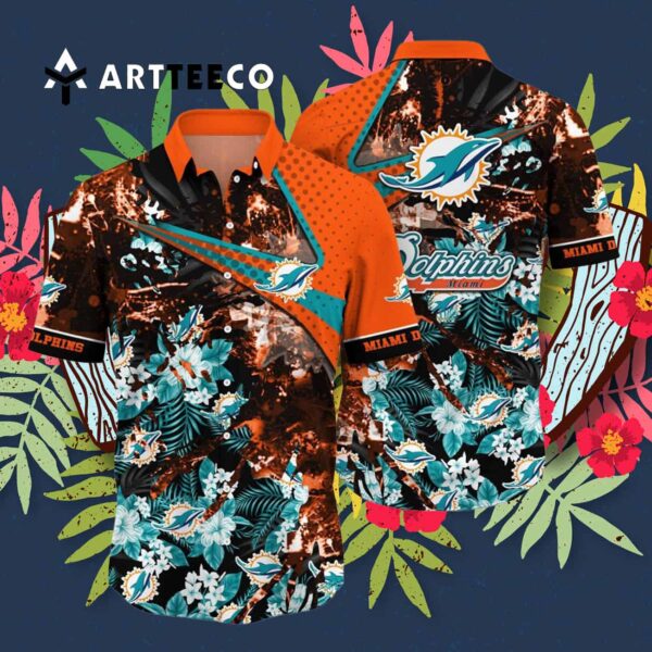 Miami Dolphins Cool Floral Hawaiian Shirt 3