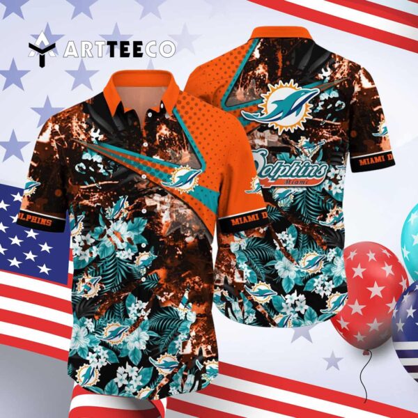 Miami Dolphins Cool Floral Hawaiian Shirt 4