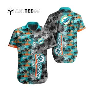 Miami Dolphins Cool Floral Pattern Hawaiian Shirt 1