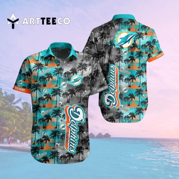 Miami Dolphins Cool Floral Pattern Hawaiian Shirt 2