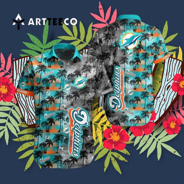 Miami Dolphins Cool Floral Pattern Hawaiian Shirt 3