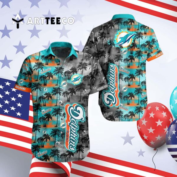 Miami Dolphins Cool Floral Pattern Hawaiian Shirt 4