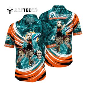 Miami Dolphins Halloween Style Hawaiian Shirt 1