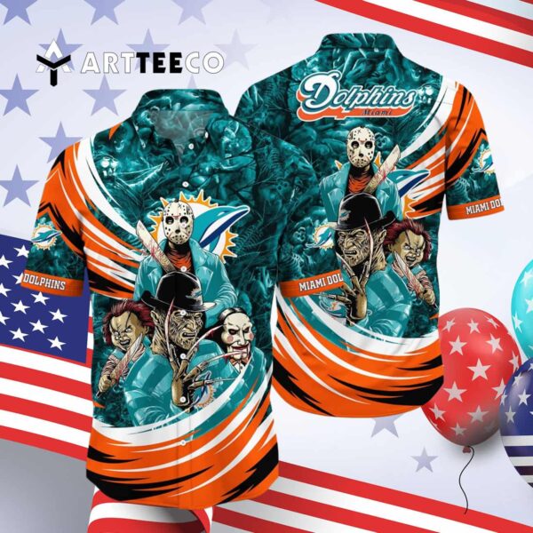 Miami Dolphins Halloween Style Hawaiian Shirt 4