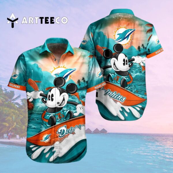 Miami Dolphins Mickey Summer Hawaiian Shirt 2