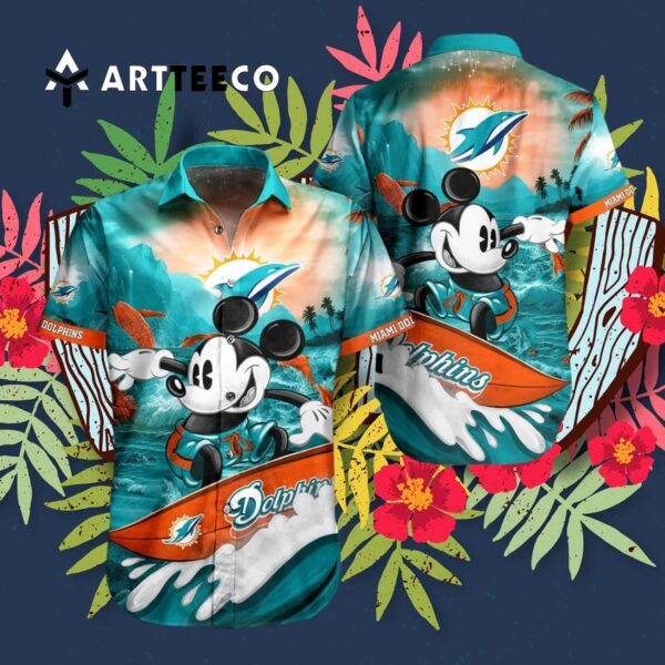 Miami Dolphins Mickey Summer Hawaiian Shirt 3