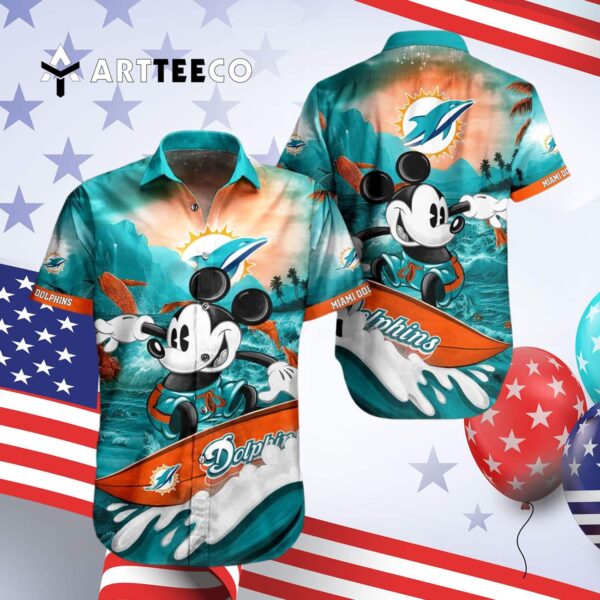 Miami Dolphins Mickey Summer Hawaiian Shirt 4