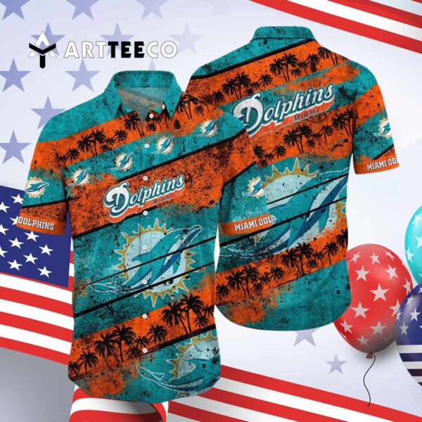 Miami Dolphins Retro Style Hawaiian Shirt 4