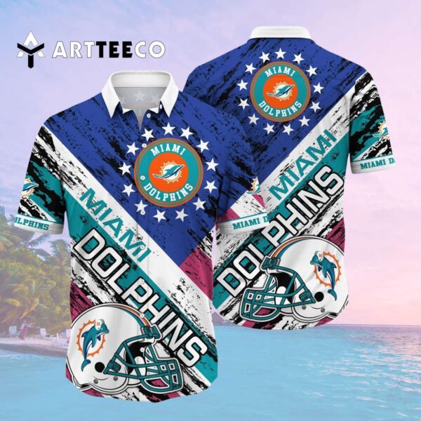 Miami Dolphins Rugby Helmet Hawaiian Shirt 2