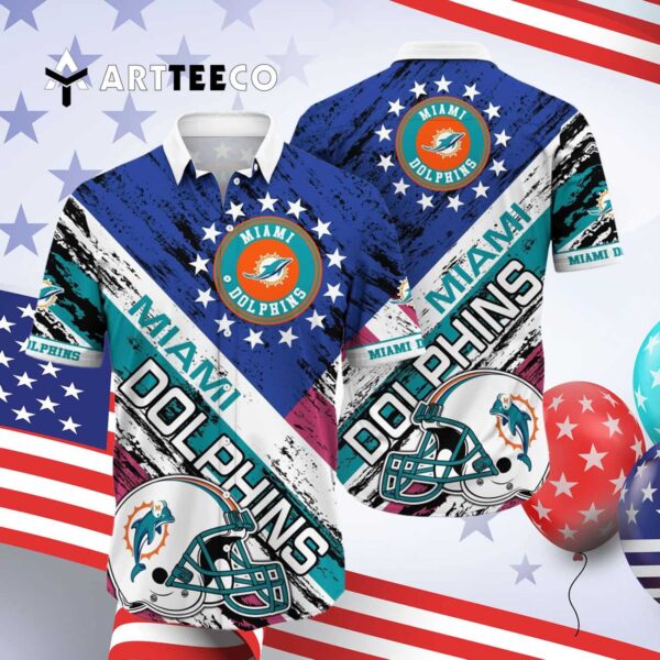 Miami Dolphins Rugby Helmet Hawaiian Shirt 4