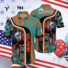 Miami Dolphins Skull Design Hawaiian Shirt 4