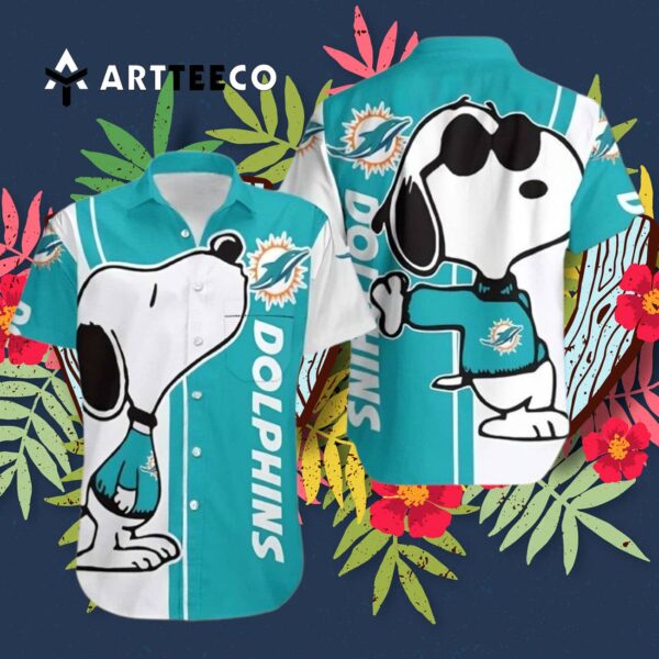 Miami Dolphins Snoopy Graphic Hawaiian Shirt 3