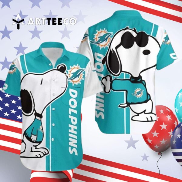 Miami Dolphins Snoopy Graphic Hawaiian Shirt 4