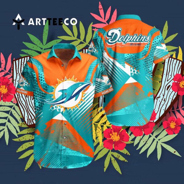 Miami Dolphins Special Digital Pattern Hawaiian Shirt 3