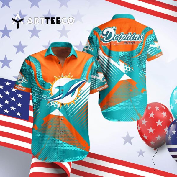 Miami Dolphins Special Digital Pattern Hawaiian Shirt 4