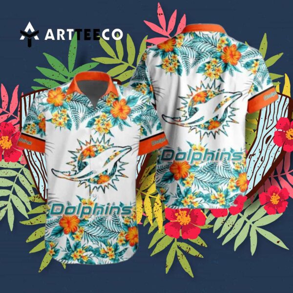 Miami Dolphins Special Floral Tropical Team Hawaiian Shirt 3