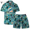 Miami Dolphins Team Logo Pattern Champions Hawaiian Shirt and Shorts Set