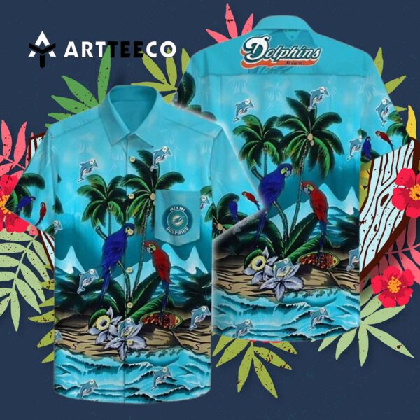 Miami Dolphins Tropical Graphic Hawaiian Shirt 3