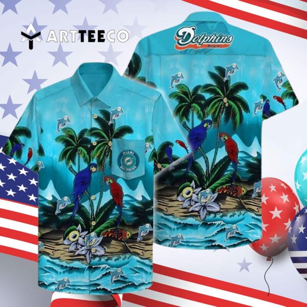 Miami Dolphins Tropical Graphic Hawaiian Shirt 4