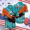Miami Dolphins Us Flag Vintage Hawaiian Shirt 4