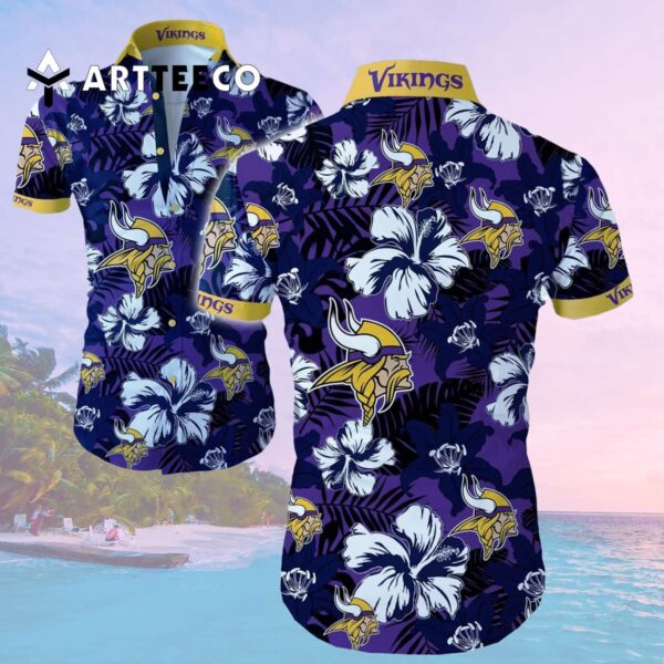 Minnesota Vikings Aloha Purple Hawaiian Shirt 2