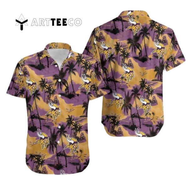 Minnesota Vikings Coconut Tree Hawaiian Shirt 1