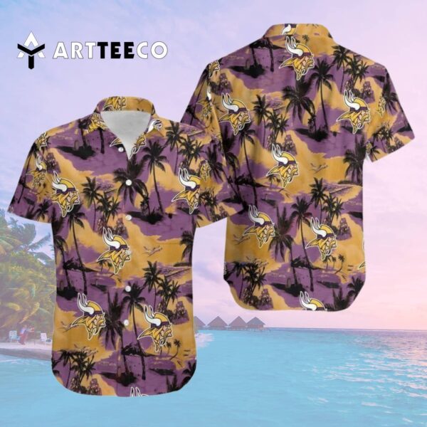 Minnesota Vikings Coconut Tree Hawaiian Shirt 2