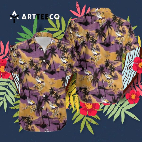 Minnesota Vikings Coconut Tree Hawaiian Shirt 3