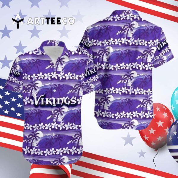 Minnesota Vikings Coconut Trees V2 Hawaiian Shirt 4