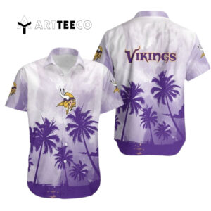 Minnesota Vikings Coconut Trees V3 Hawaiian Shirt 1