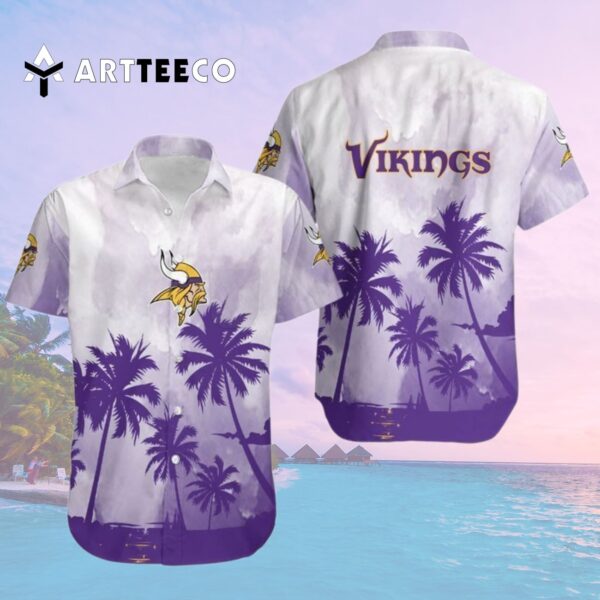 Minnesota Vikings Coconut Trees V3 Hawaiian Shirt 2