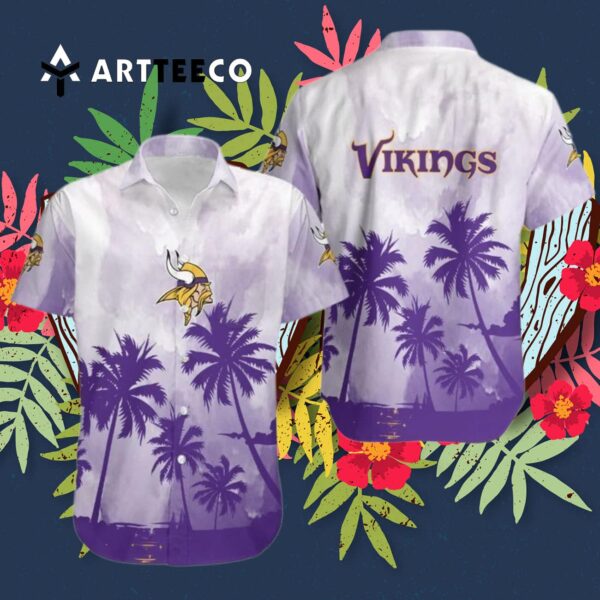 Minnesota Vikings Coconut Trees V3 Hawaiian Shirt 3