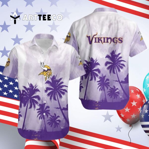Minnesota Vikings Coconut Trees V3 Hawaiian Shirt 4
