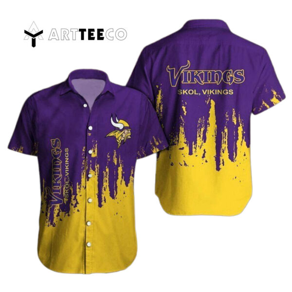 Minnesota Vikings Colorful Design Hawaiian Shirt 1