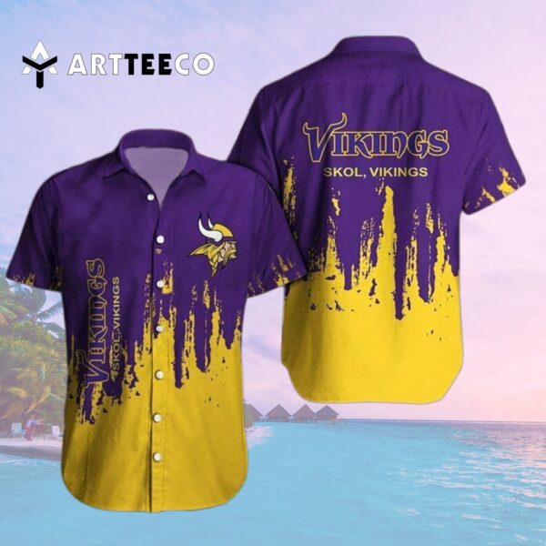 Minnesota Vikings Colorful Design Hawaiian Shirt 2