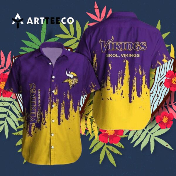 Minnesota Vikings Colorful Design Hawaiian Shirt 3