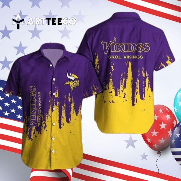 Minnesota Vikings Colorful Design Hawaiian Shirt 4