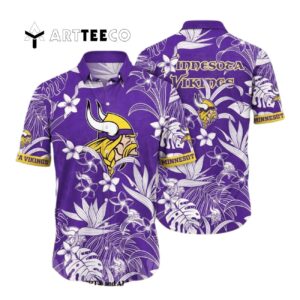 Minnesota Vikings Floral Full Print Unisex Hawaiian Shirt 1