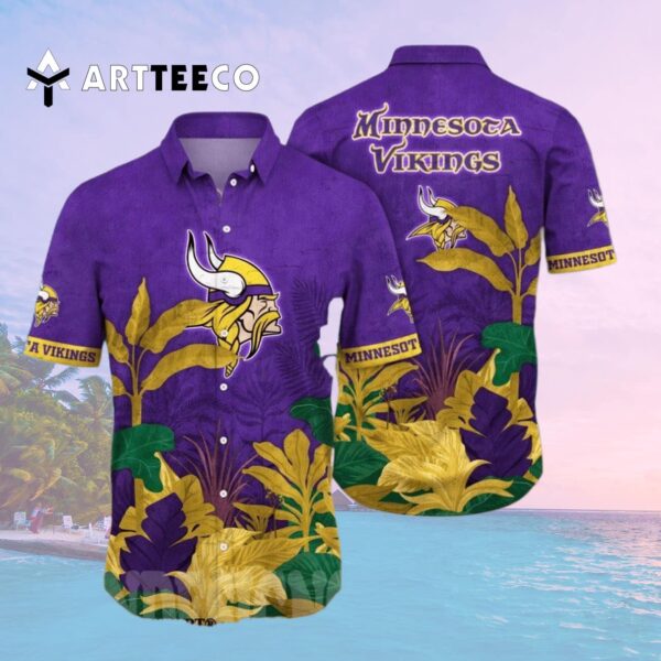 Minnesota Vikings Floral Full Print Unisex V1 Hawaiian Shirt 2