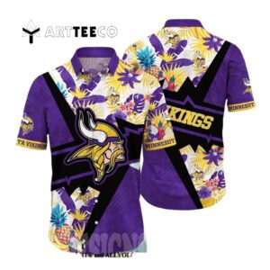 Minnesota Vikings Floral Full Print Unisex V2 Hawaiian Shirt 1